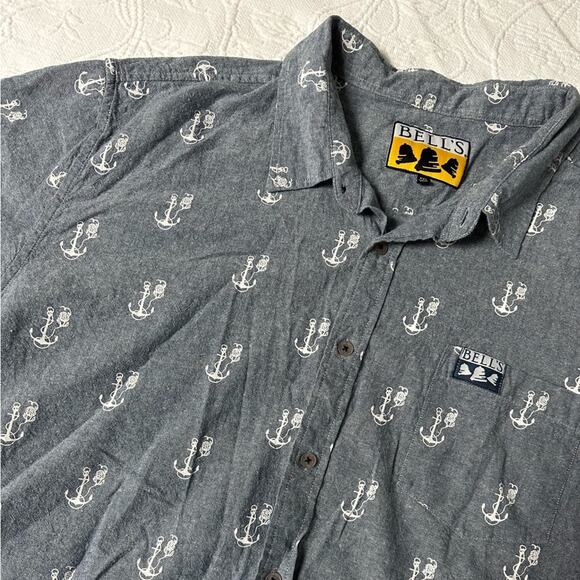 Bell’s Brewery Men’s Button Down Anchor Shirt Size XXL - Picture 5 of 6